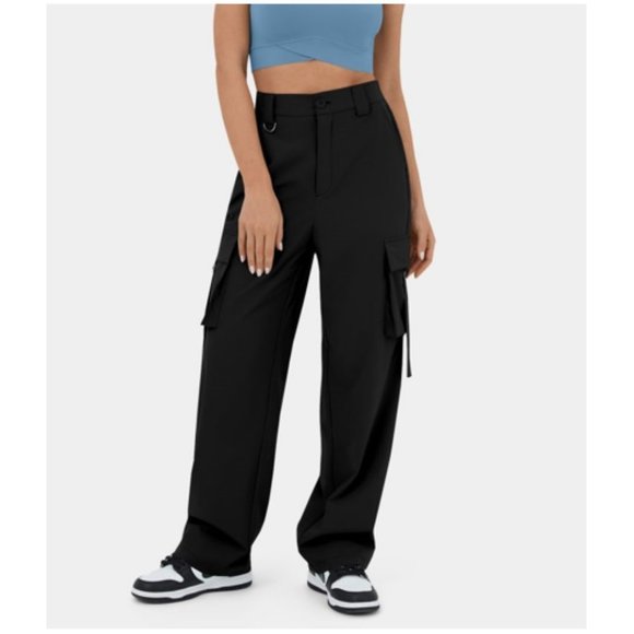 Halara High Waisted Button Zipper Multi Pockets Straight Leg Cargo Pants M NWT - Picture 3 of 12